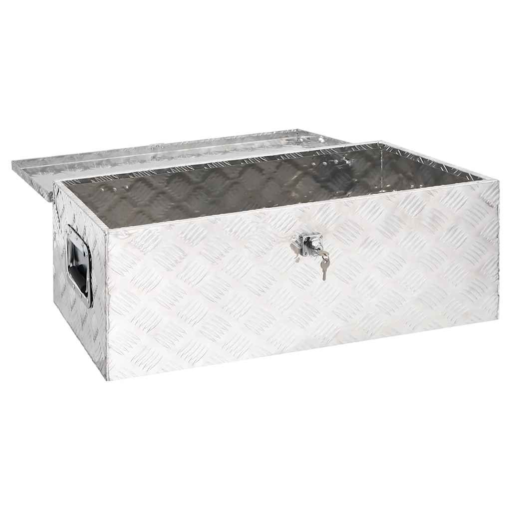 Contenitore Portaoggetti Argento 80x39x30 cm in Alluminio vidaXL
