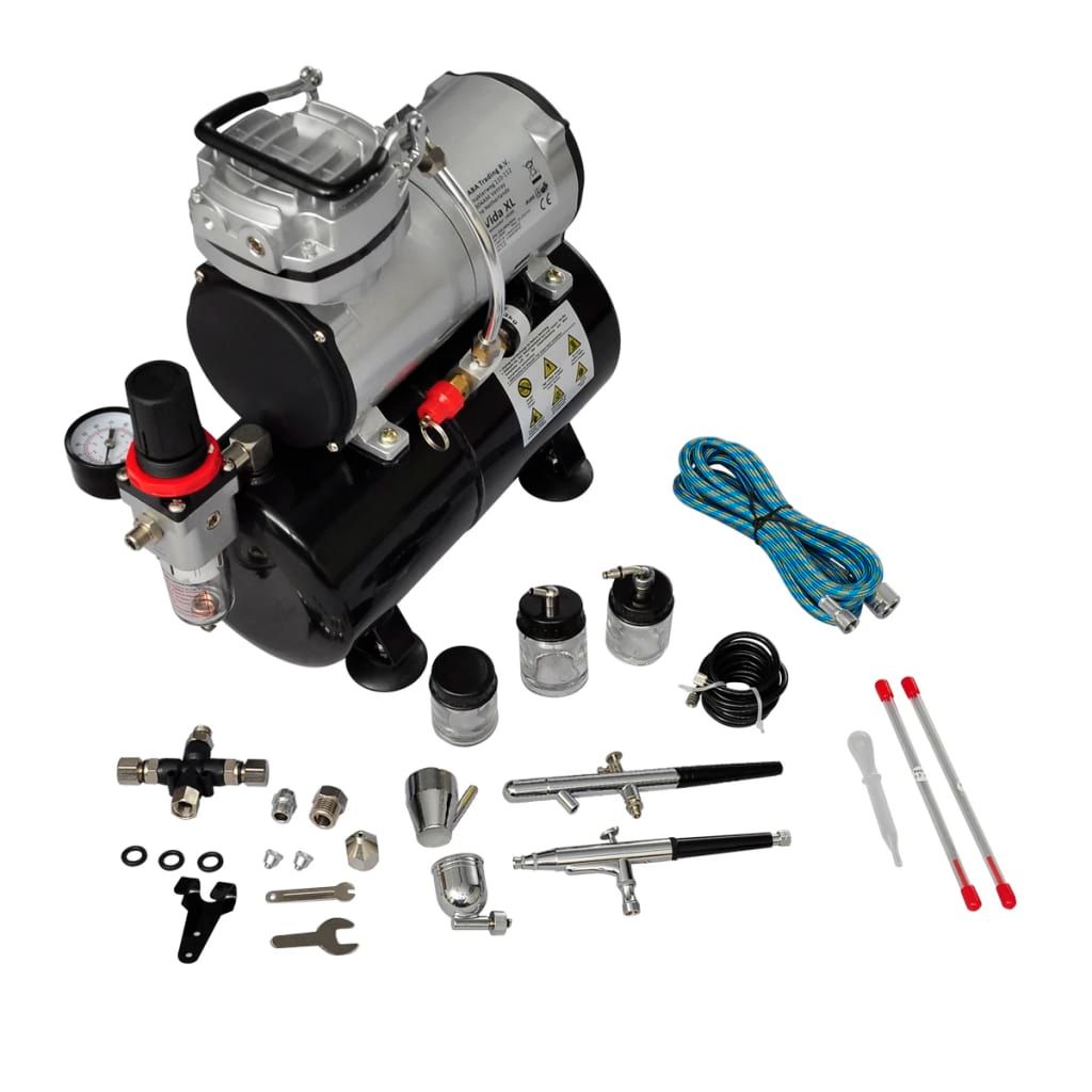 Set Compressore Aerografo con 2 Pistole vidaXL