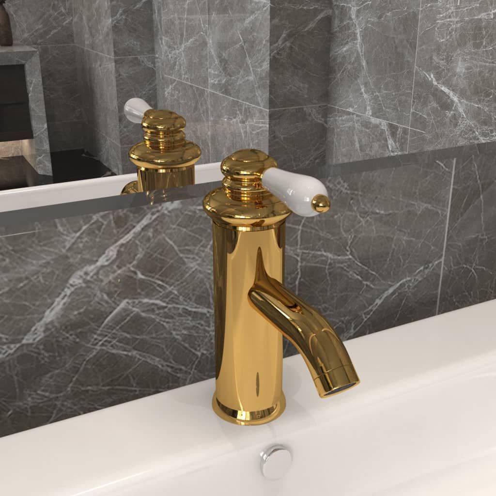 Rubinetto per Lavabo del Bagno Oro 130x180 mm vidaXL