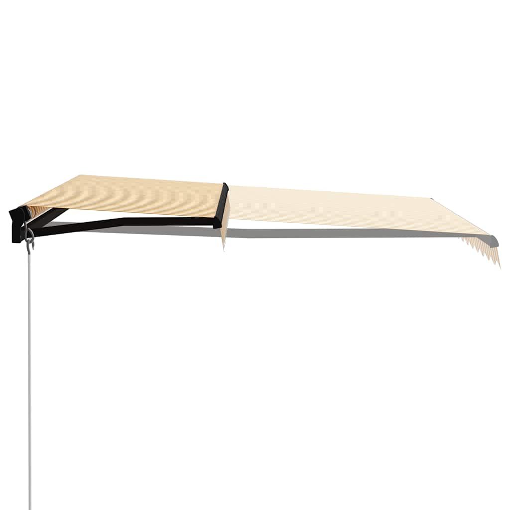 Tenda da Sole Retrattile Manuale 300x250 cm Gialla e Bianca vidaXL