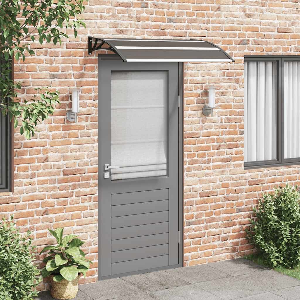 Pensilina per Porta Nera 120x75 cm in PC vidaXL