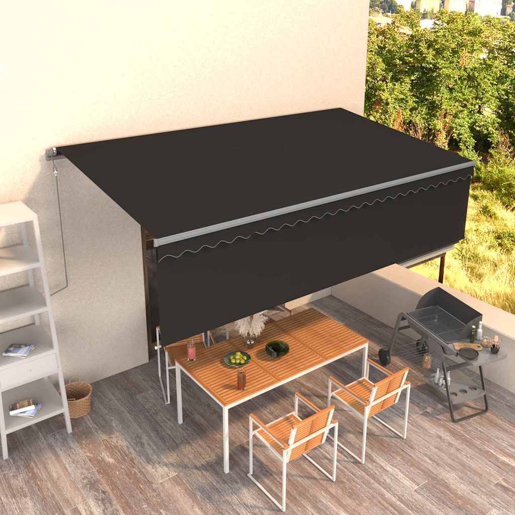 Tenda Sole Retrattile Automatica Parasole 5x3 m Antracite vidaXL