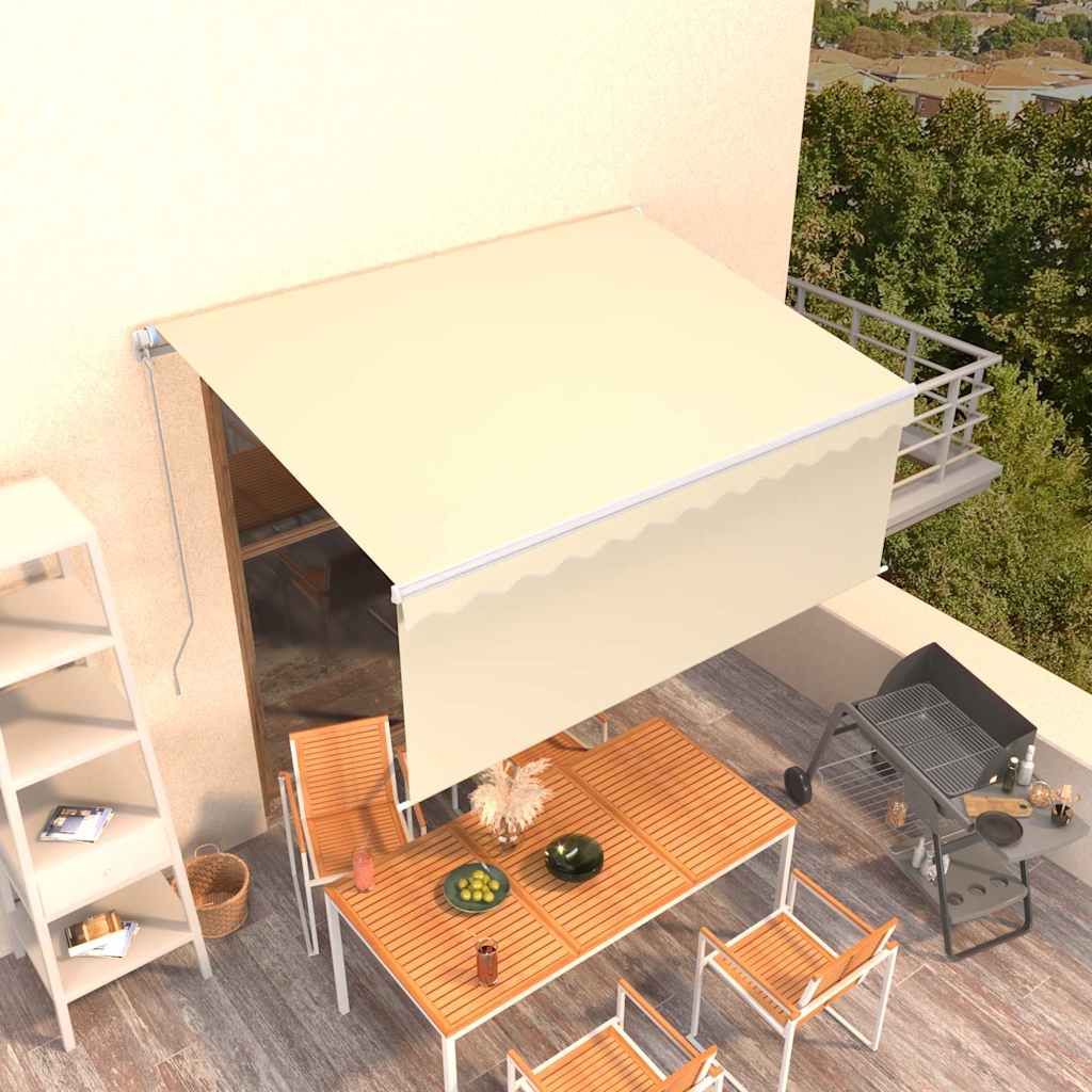 Tenda da Sole Retrattile Manuale con Parasole 3,5x2,5 m Crema vidaXL