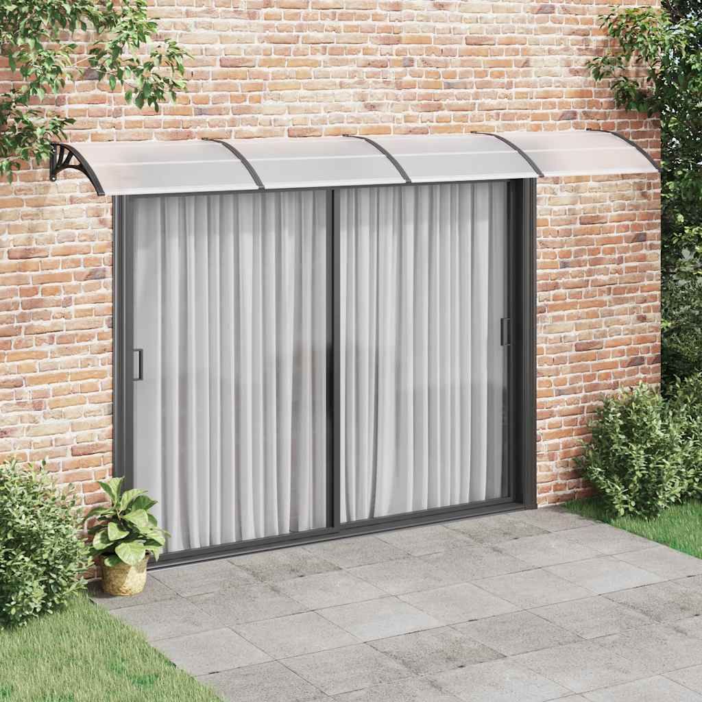 Tettoia per Porta Nero e Trasparente 400x75 cm in Policarbonato vidaXL
