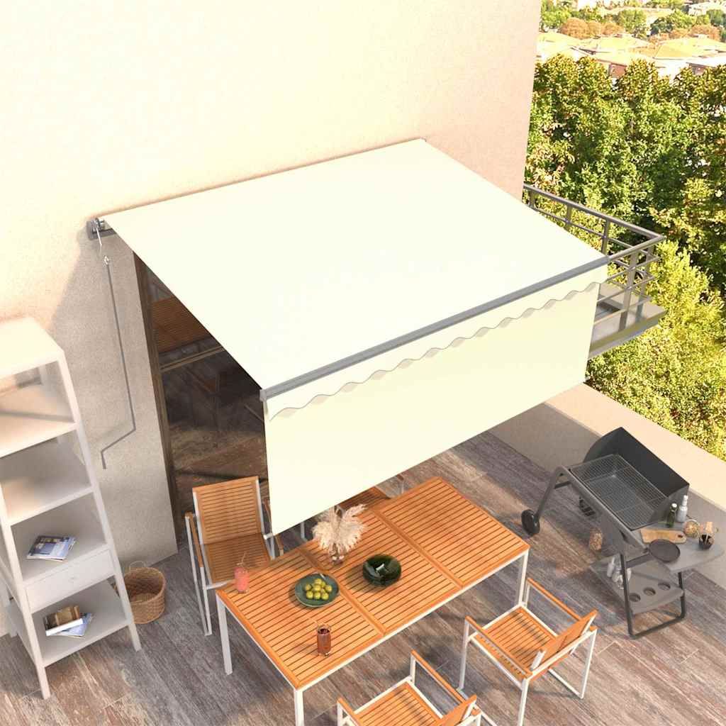 Tenda da Sole Retrattile Automatica con Parasole 3x2,5m Crema vidaXL
