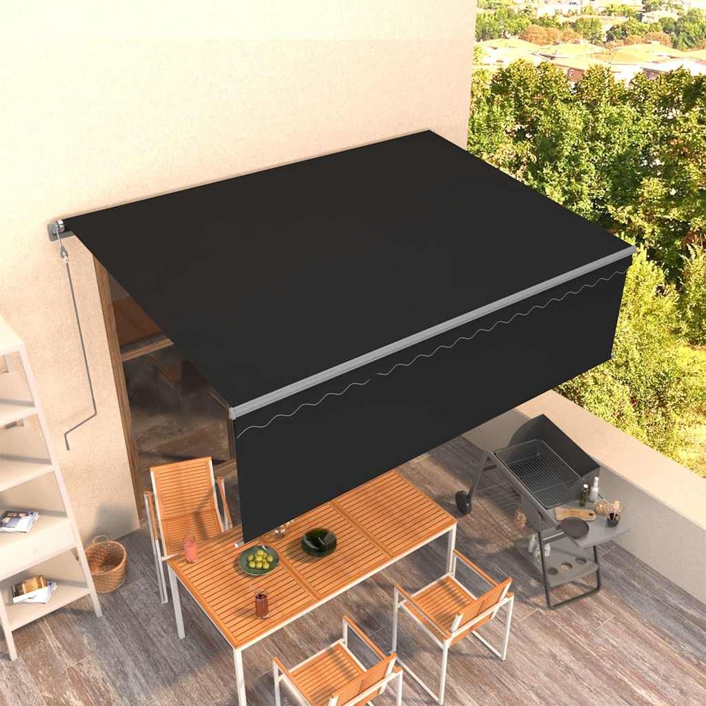 Tenda da Sole Retrattile Automatica con Parasole 4x3m Antracite vidaXL