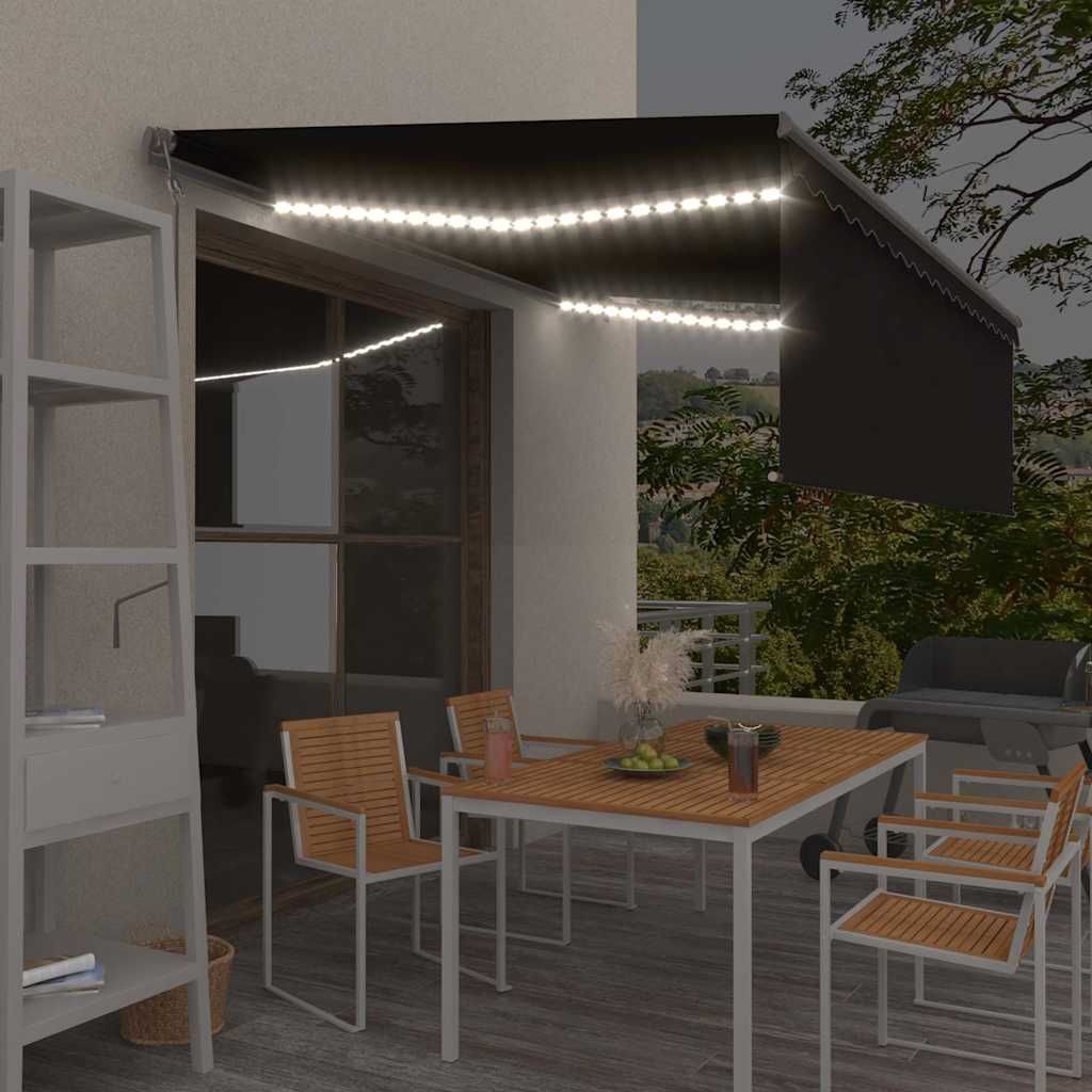 Tenda Automatica con Parasole Sensore Vento e LED 4x3 Antracite vidaXL