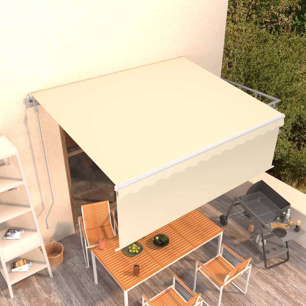 Tenda da Sole Retrattile Automatica con Parasole 4x3 m Crema vidaXL