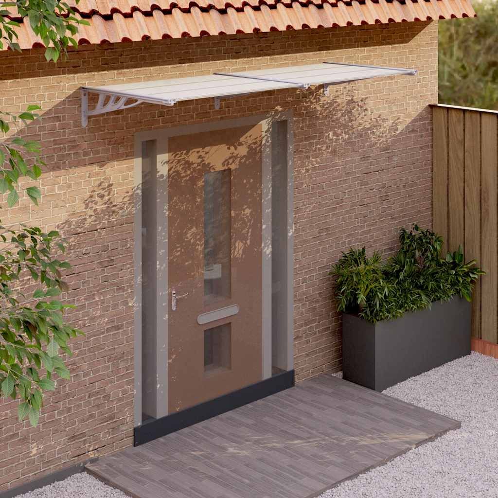 Tettoia per Porta Grigio e Trasparente 239x90 cm Policarbonato vidaXL
