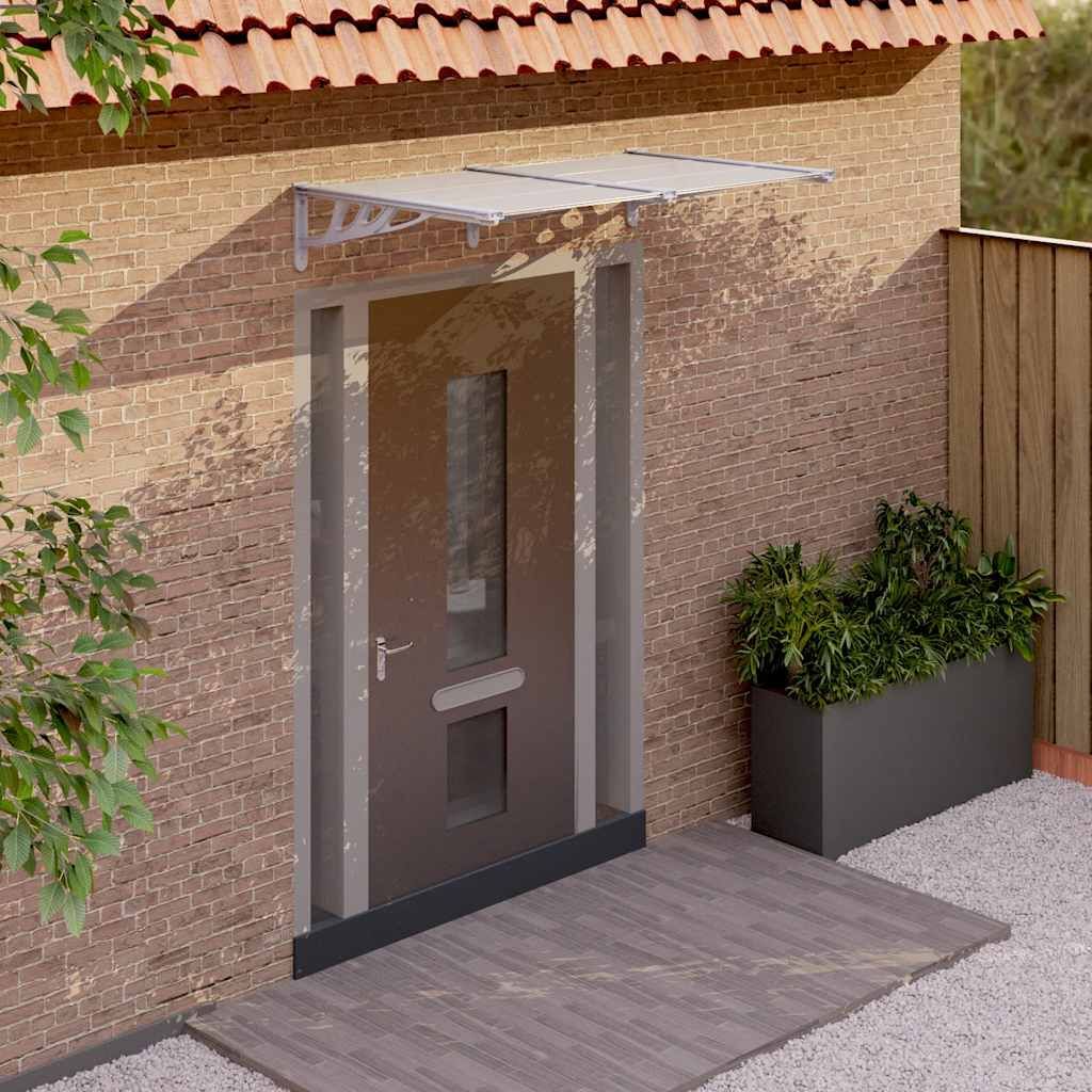 Tettoia per Porta Grigio e Trasparente 152,5x90cm Policarbonato vidaXL