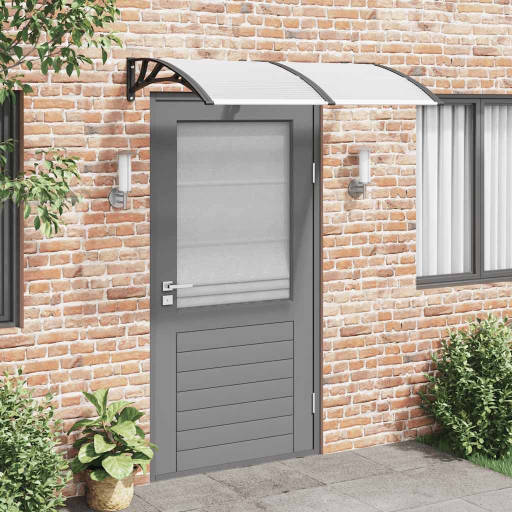 Tettoia per Porta Nero e Trasparente 150x75 cm in Policarbonato vidaXL