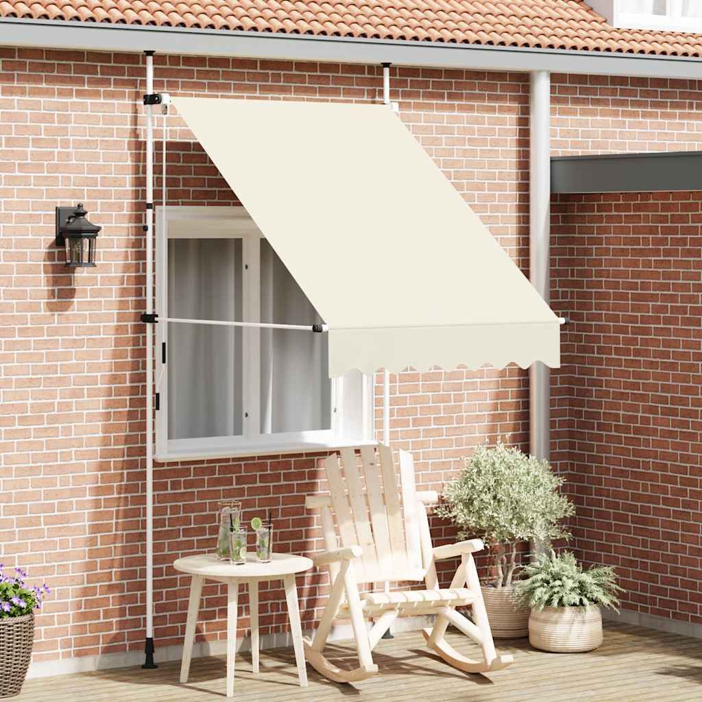Tenda da Sole Retrattile Manuale 150 cm Crema vidaXL
