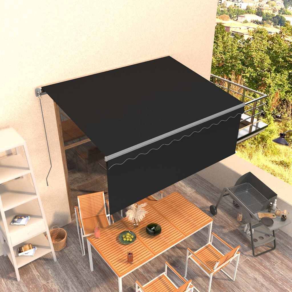 Tenda da Sole Retrattile Manuale con Parasole 3x2,5 m Antracite vidaXL