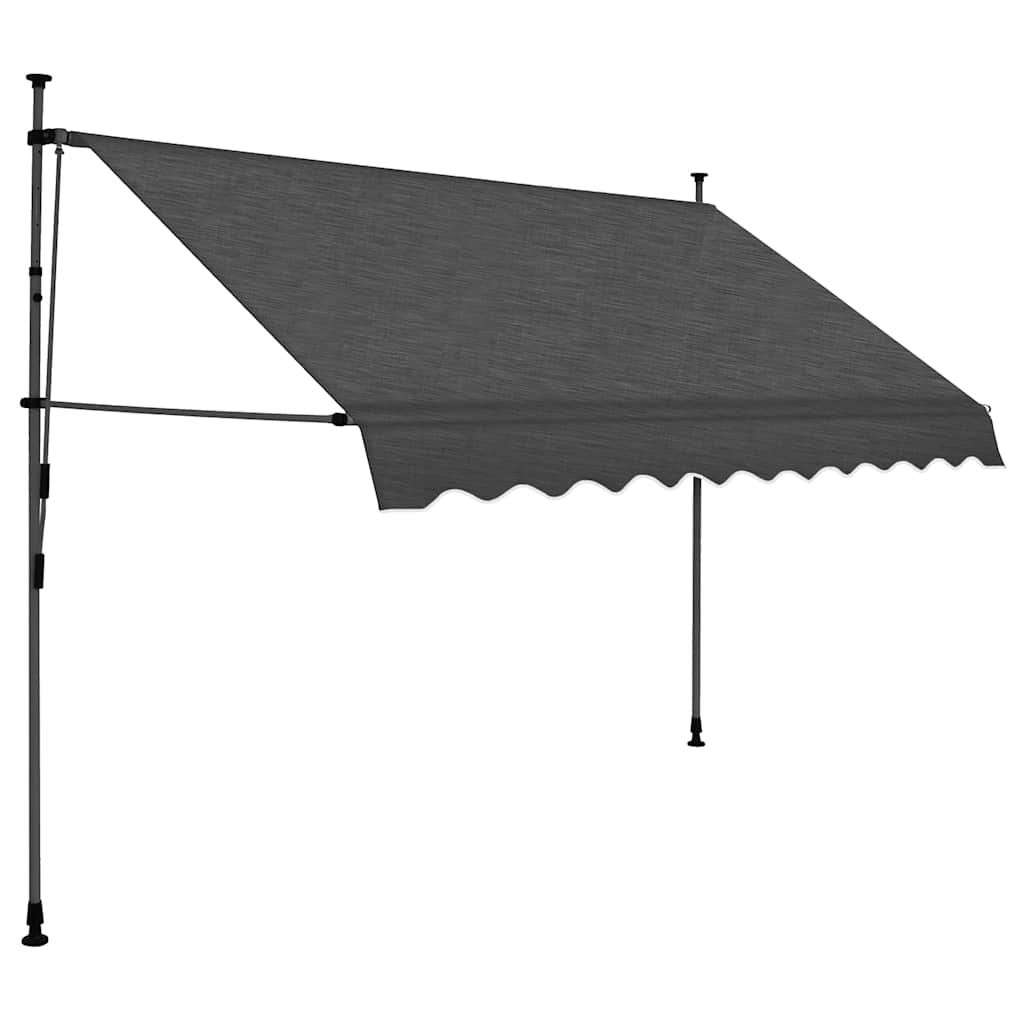 Tenda da Sole Retrattile Manuale con LED 250 cm Antracite vidaXL