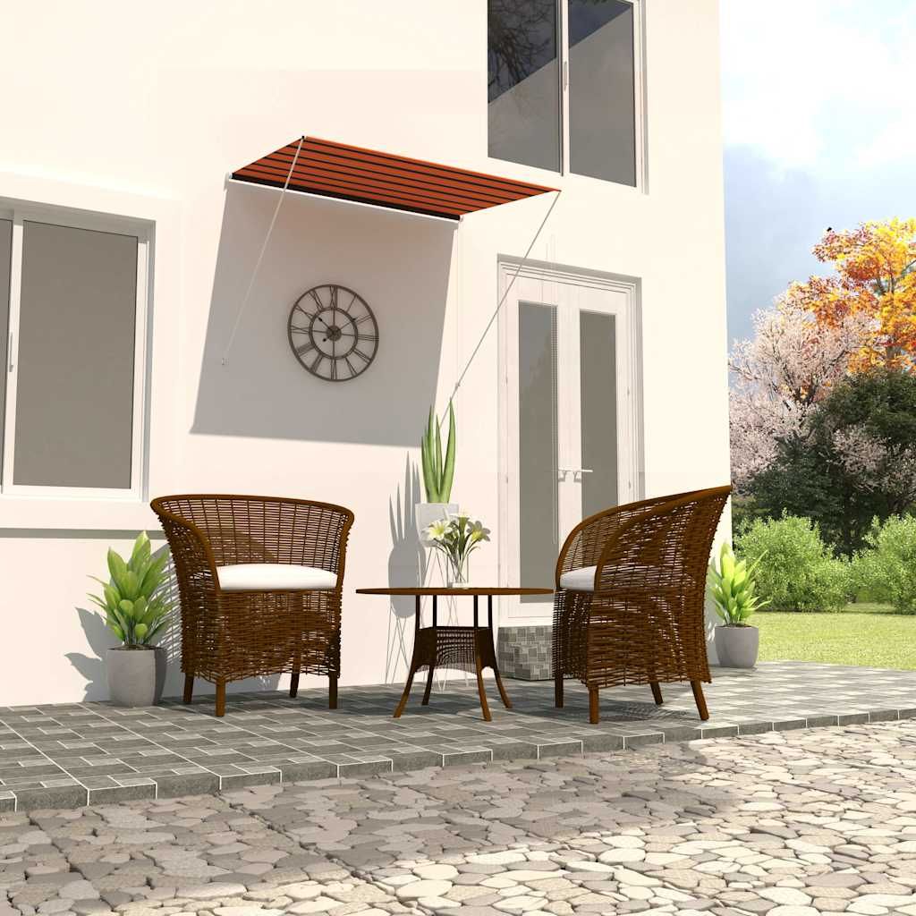 Tenda da Sole Retrattile 200x150 cm Arancione e Marrone vidaXL