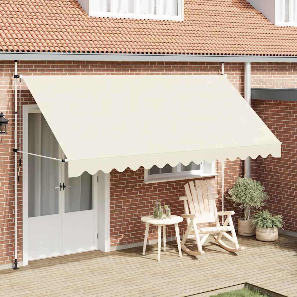 Tenda da Sole Retrattile Manuale 400 cm Crema vidaXL