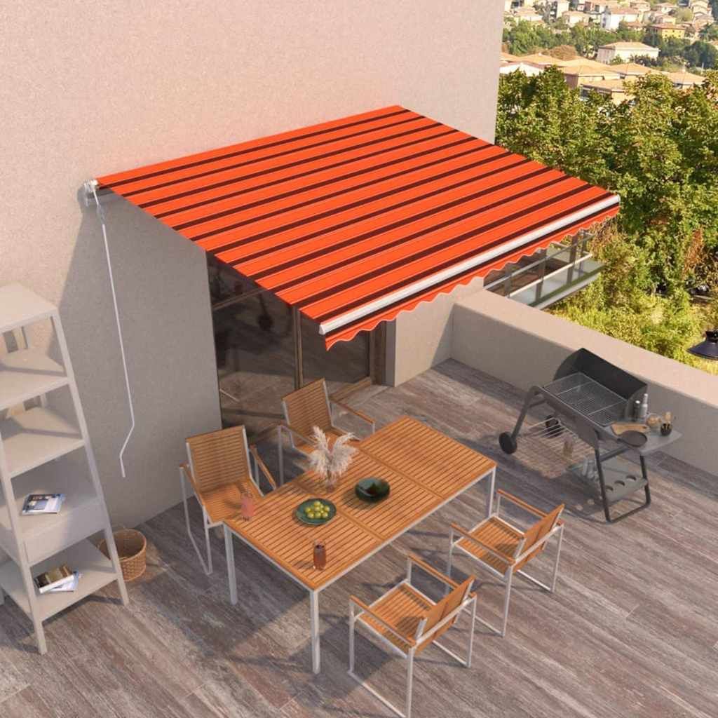 Tenda da Sole Retrattile Automatica 450x300 cm Arancio Marrone vidaXL