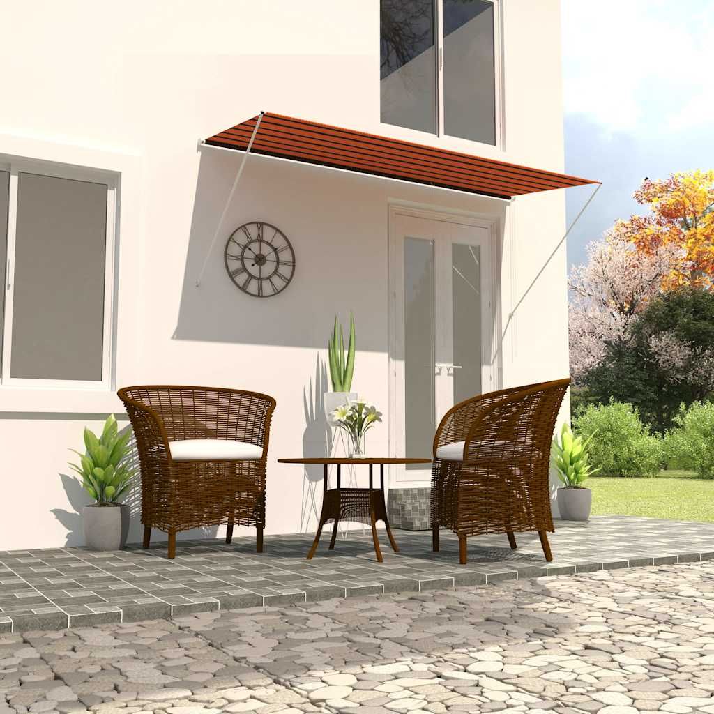 Tenda da Sole Retrattile 300x150 cm Arancione e Marrone vidaXL