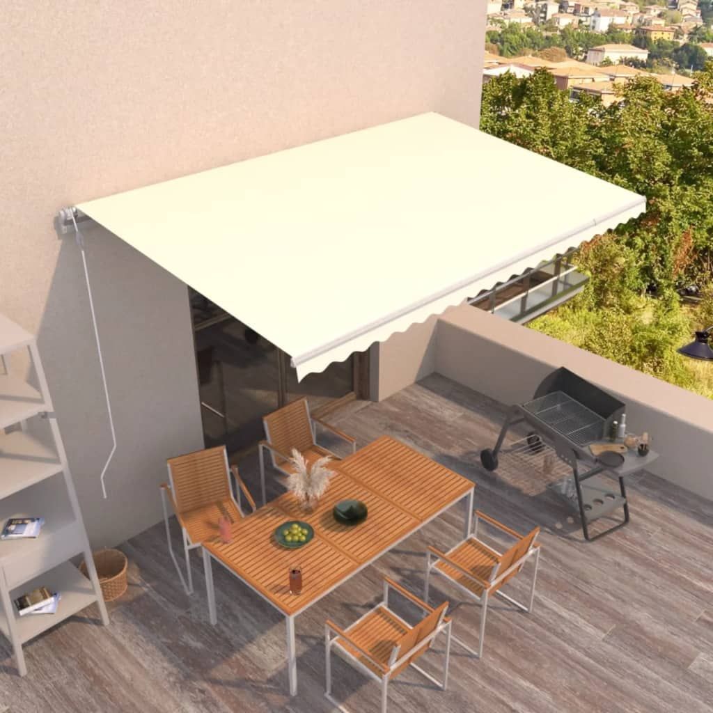 Tenda da Sole Retrattile Automatica 500x350 cm Crema vidaXL