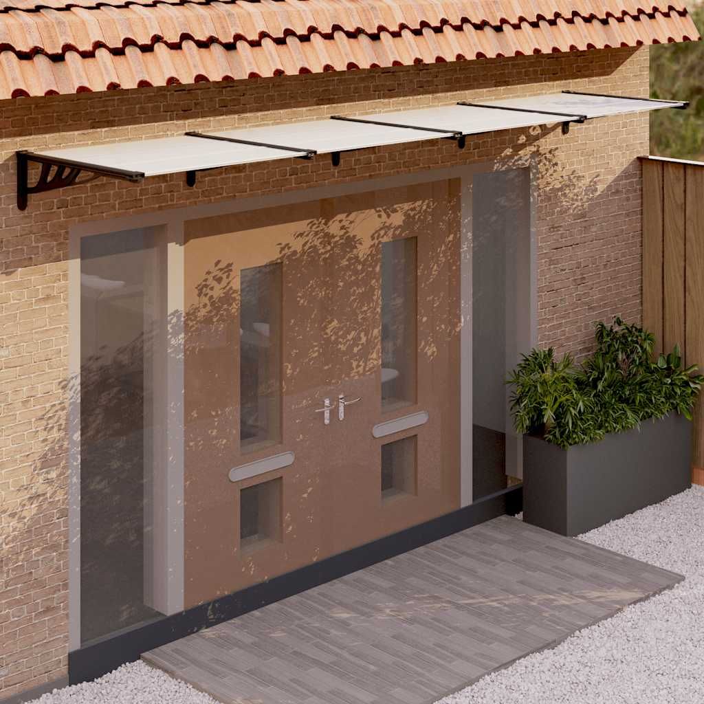 Tettoia per Porta Nero e Trasparente 396x90 cm Policarbonato vidaXL