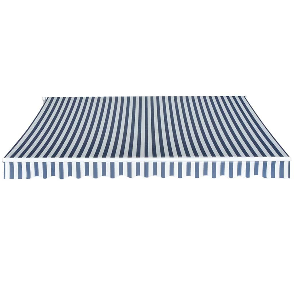 Tenda da Sole Pieghevole Manuale 350 cm Blu/Bianca vidaXL