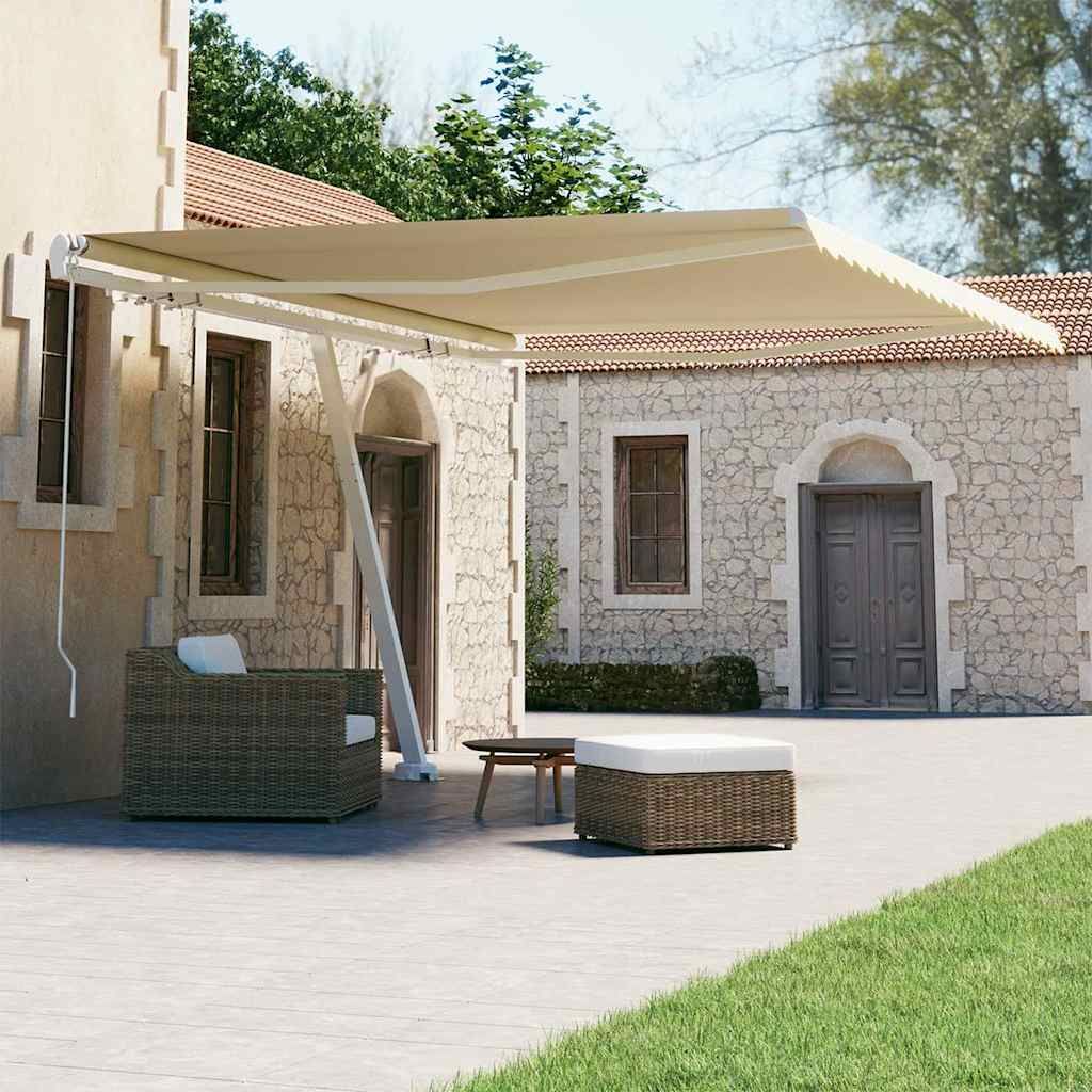 Tenda da Sole Manuale Autoportante 450x300 cm Crema vidaXL