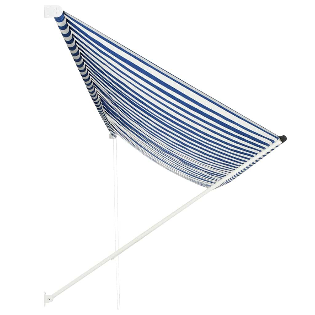 Tenda da Sole Retrattile 400x150 cm Blu e Bianco vidaXL