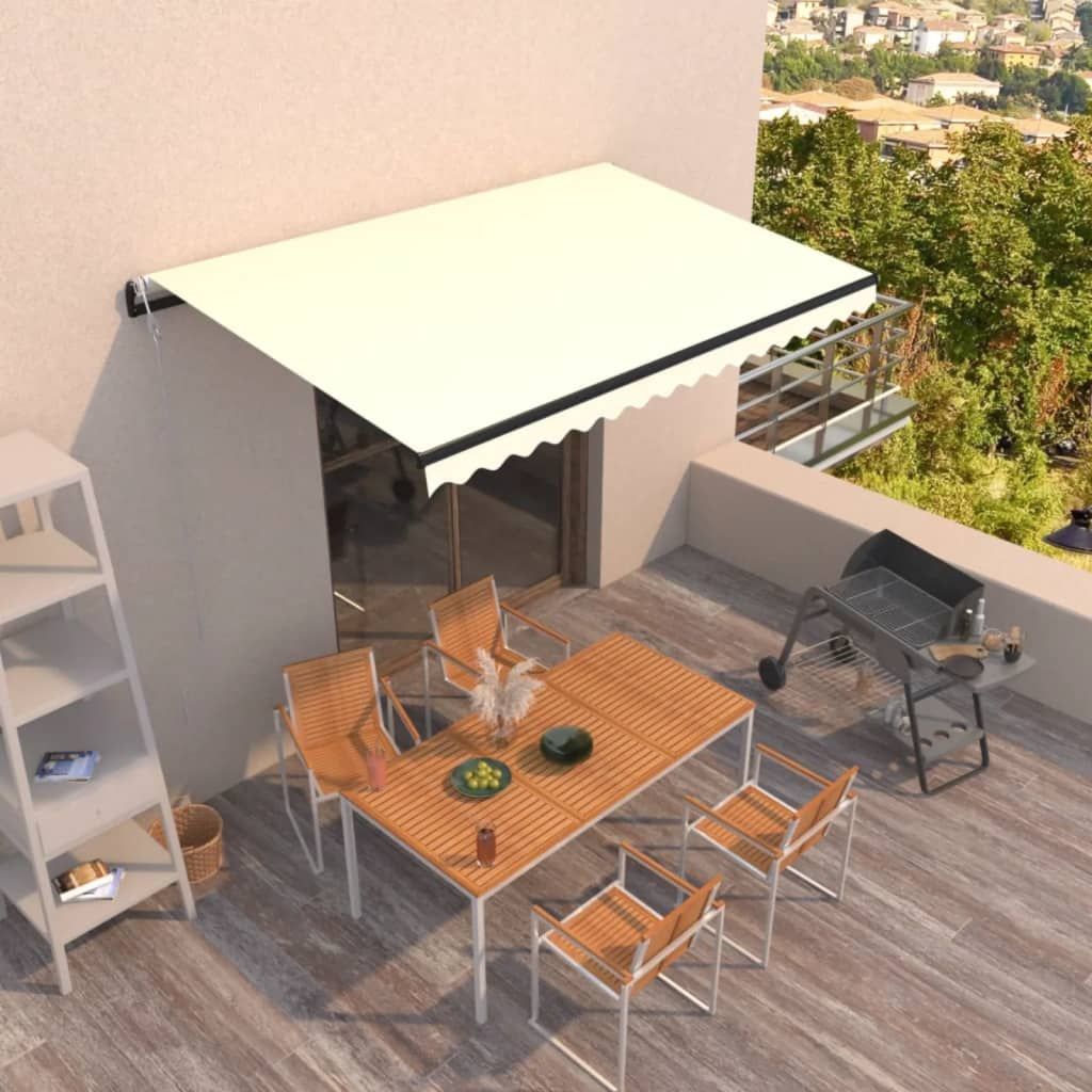 Tenda da Sole Retrattile Automatica 400x350 cm Crema vidaXL