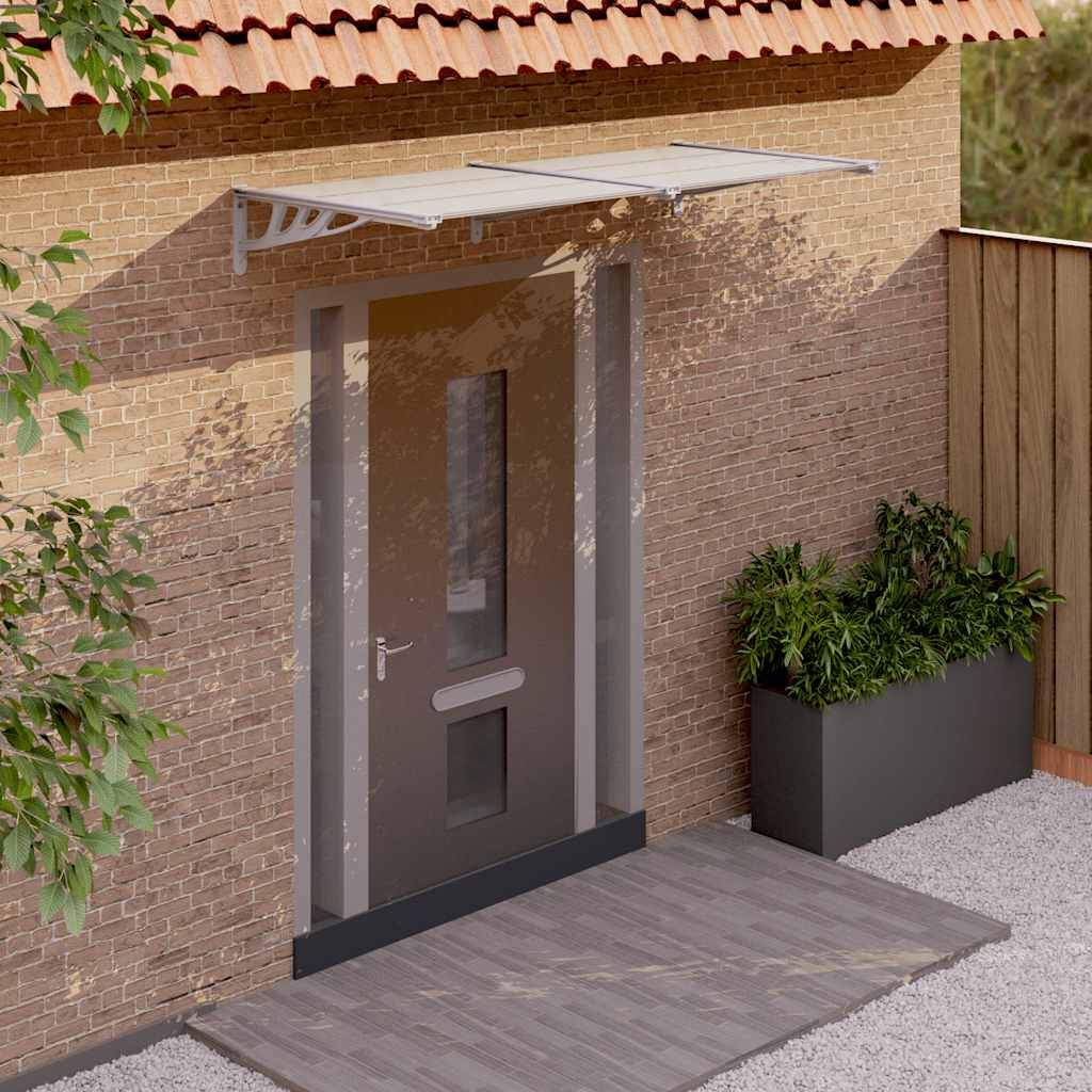 Tettoia per Porta Grigio e Trasparente 199x90 cm Policarbonato vidaXL