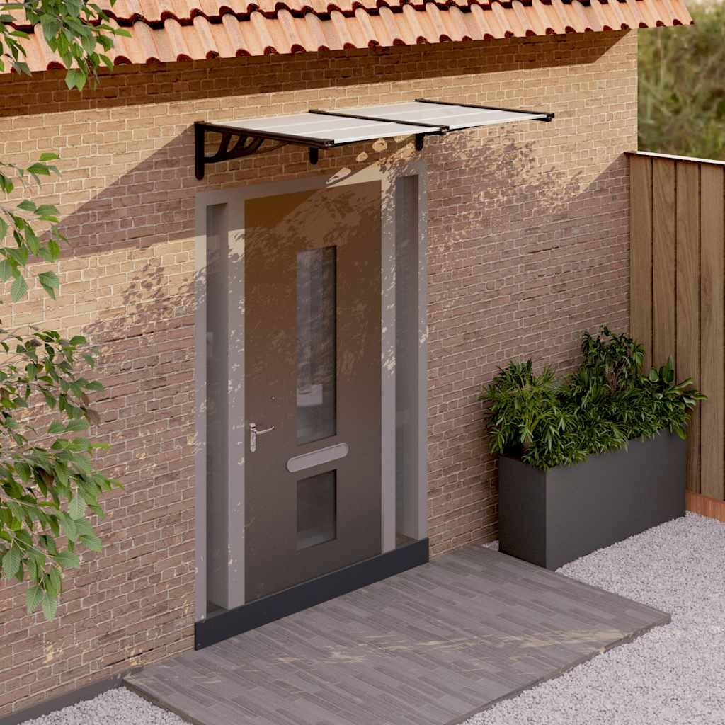 Tettoia per Porta Nero e Trasparente 152,5x90 cm Policarbonato vidaXL