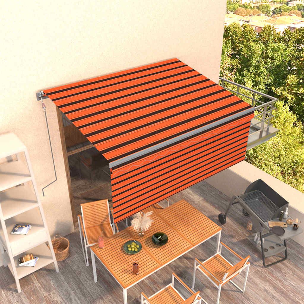 Tenda da Sole Retrattile Automatica 3x2,5m Arancione e Marrone vidaXL