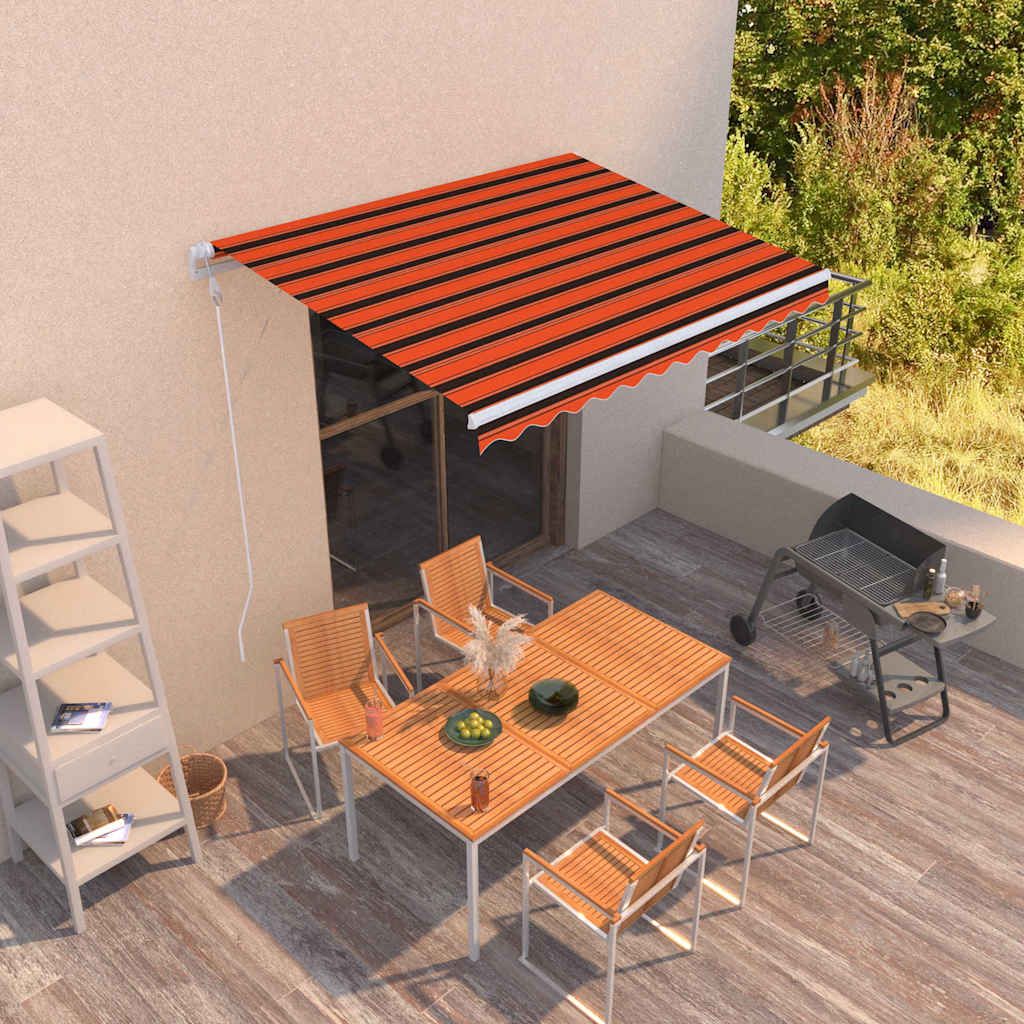 Tenda da Sole Retrattile Automatica 300x250cm Arancione Marrone vidaXL