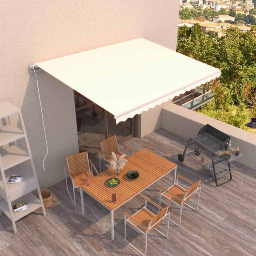 Tenda da Sole Retrattile Automatica 400x350 cm Crema vidaXL