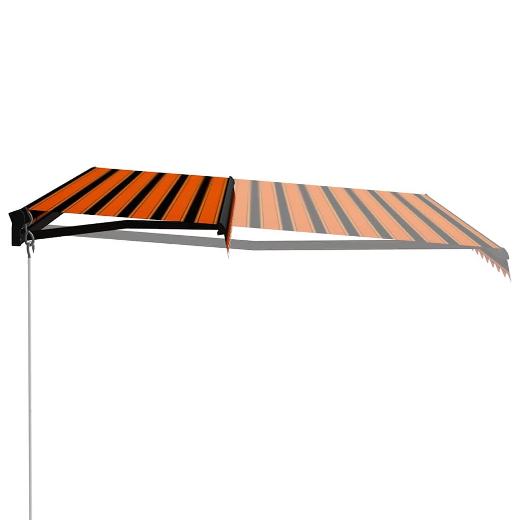 Tenda da Sole Retrattile Manuale 450x300 cm Arancione e Marrone vidaXL