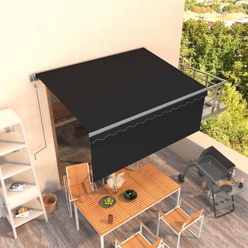 Tenda Sole Retrattile Automatica con Parasole 3x2,5m Antracite vidaXL