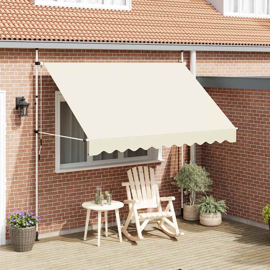 Tenda da Sole Retrattile Manuale 300 cm Crema vidaXL
