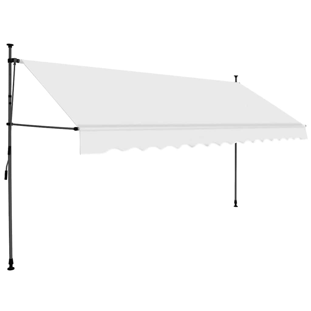 Tenda da Sole Retrattile Manuale con LED 350 cm Crema vidaXL