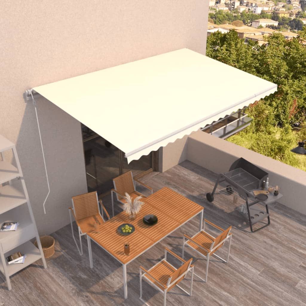 Tenda da Sole Retrattile Automatica 500x300 cm Crema vidaXL