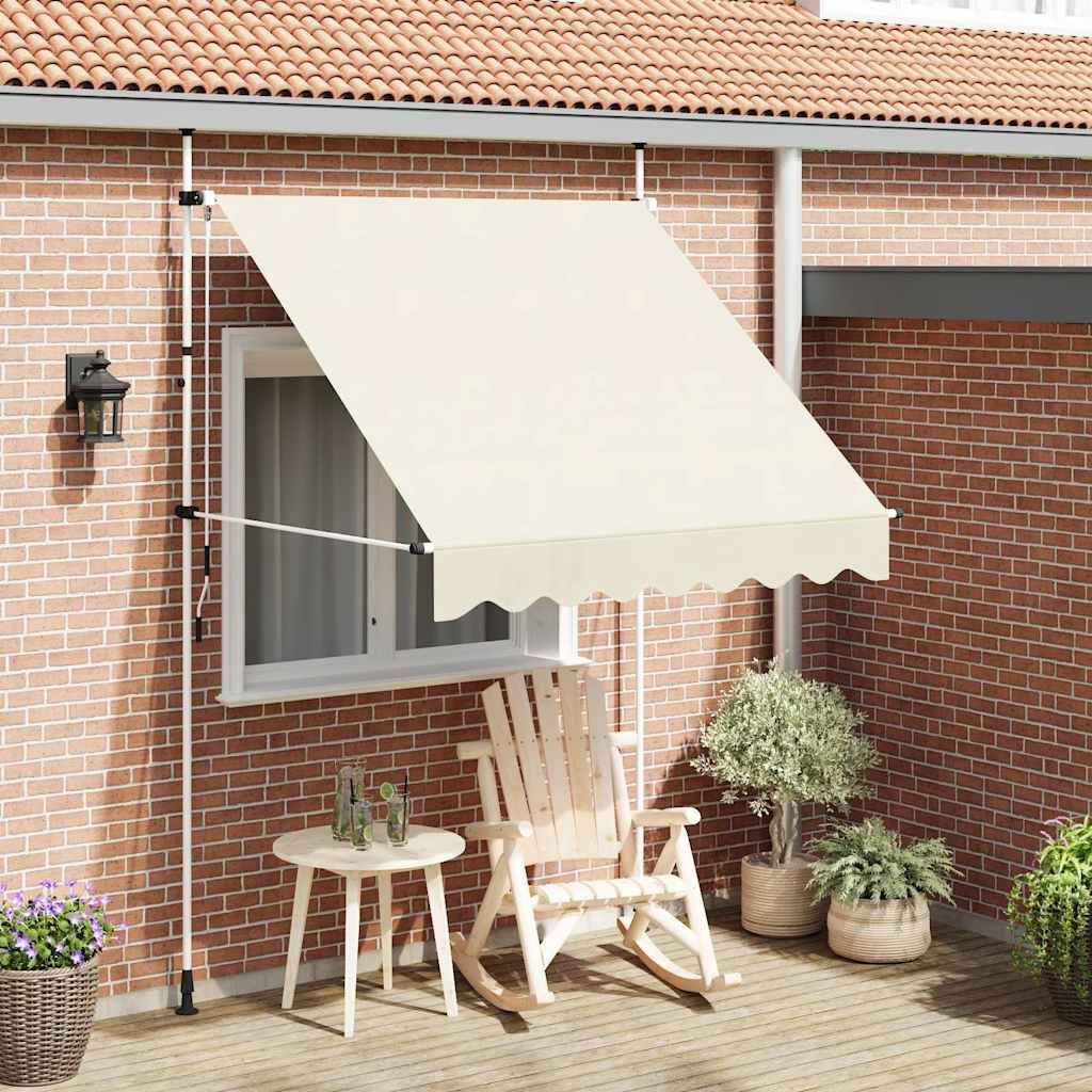 Tenda da Sole Retrattile Manuale 200 cm Crema vidaXL