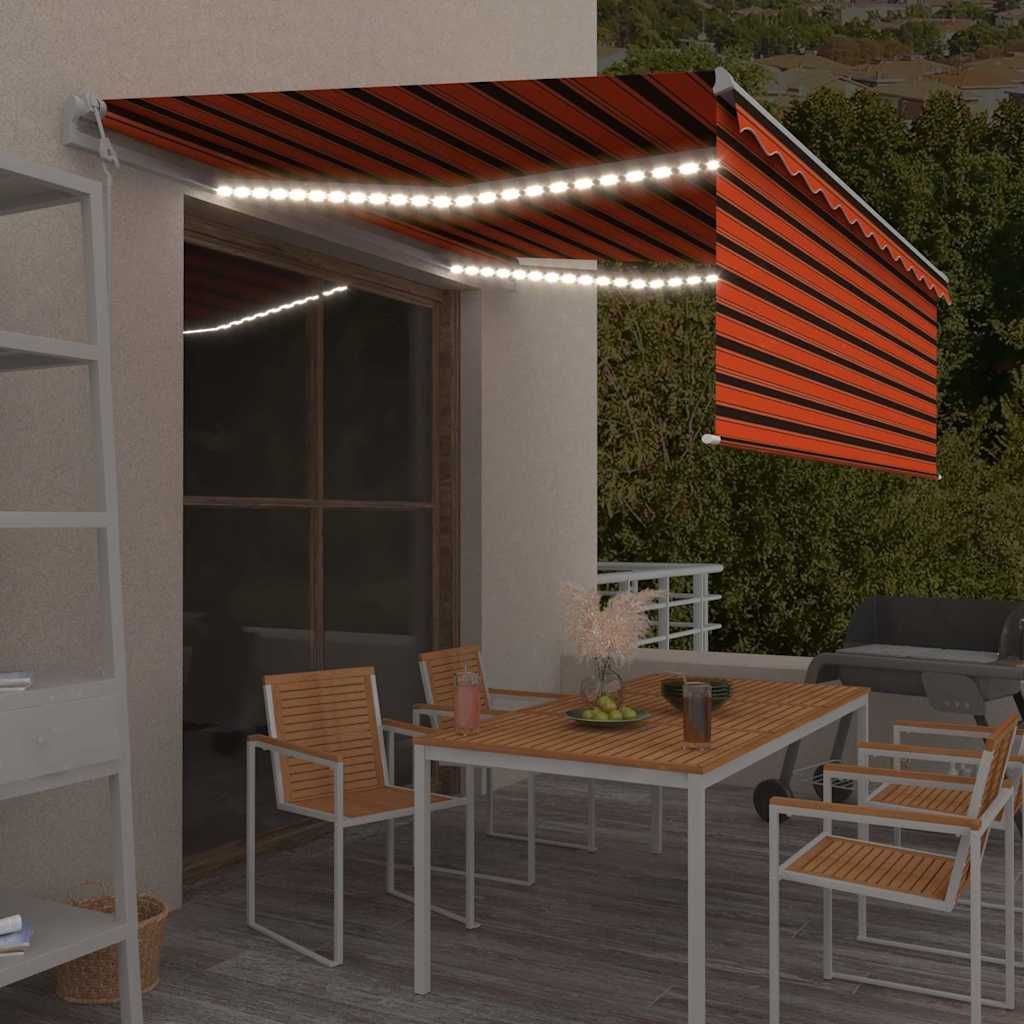 Tenda Automatica con Sensore Vento 4,5x3 m Arancione e Marrone vidaXL