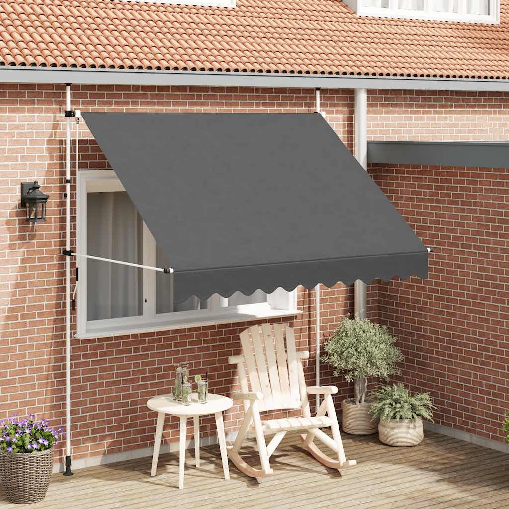 Tenda da Sole Retrattile Manuale 250 cm Antracite vidaXL