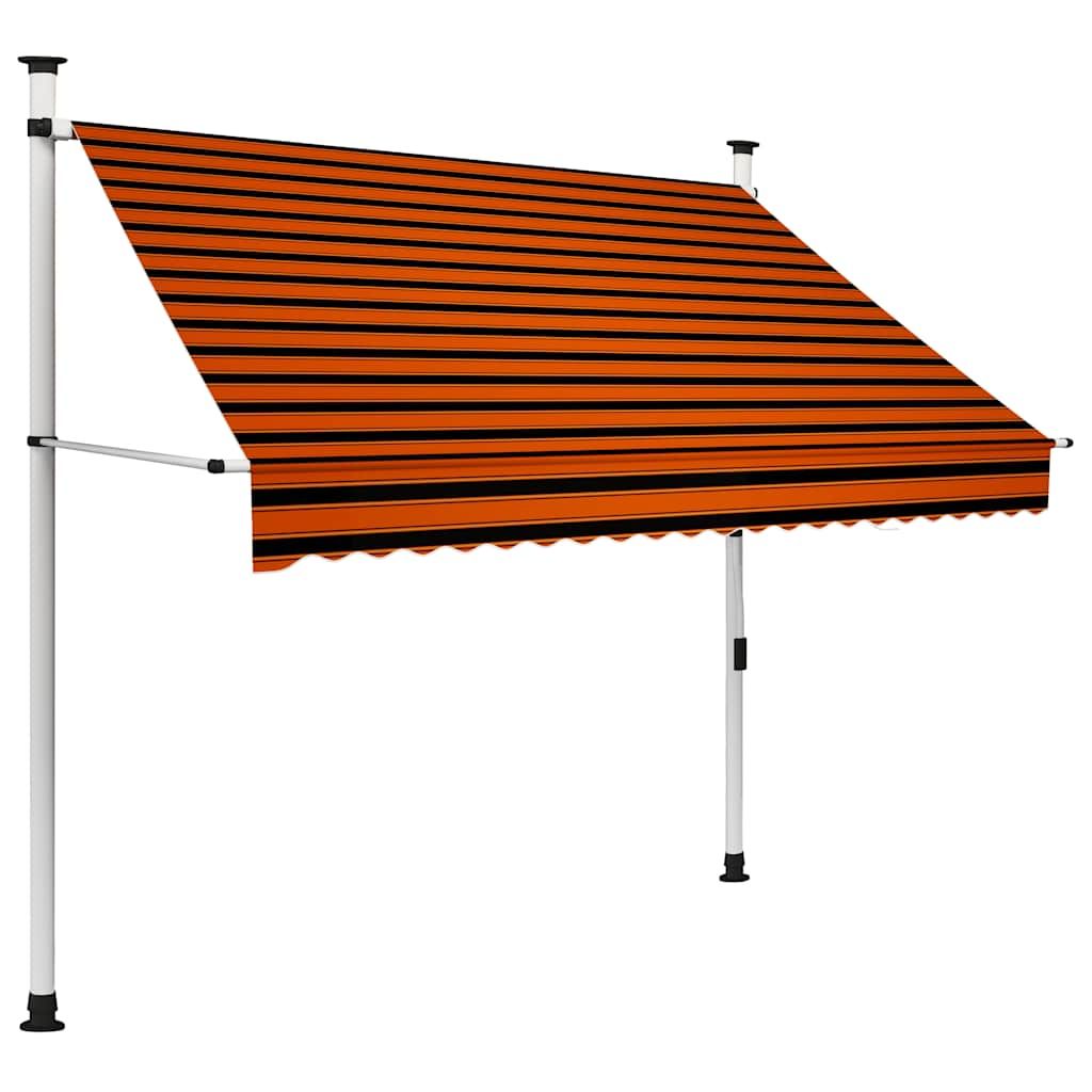 Tenda da Sole Retrattile Manuale 200 cm Arancione e Marrone vidaXL