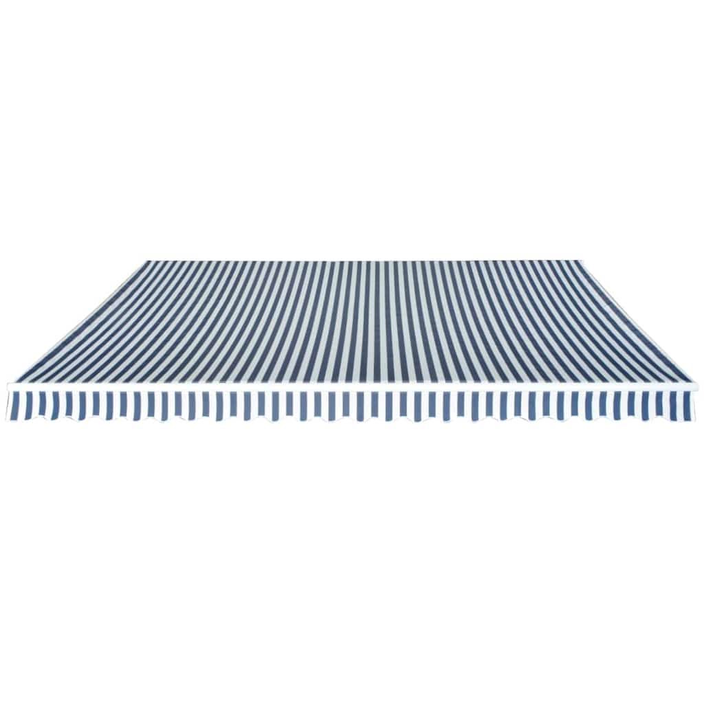 Tenda da Sole Pieghevole Manuale 500 cm Blu/Bianca vidaXL