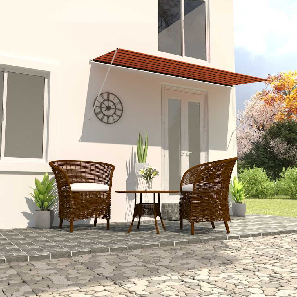 Tenda da Sole Retrattile 300x150 cm Arancione e Marrone vidaXL