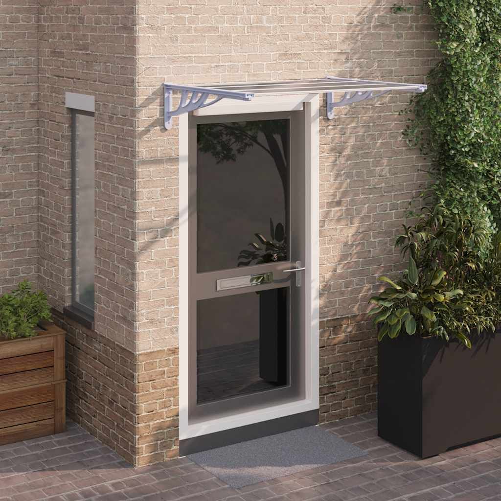 Tettoia per Porta Grigio e Trasparente 122x90 cm Policarbonato vidaXL
