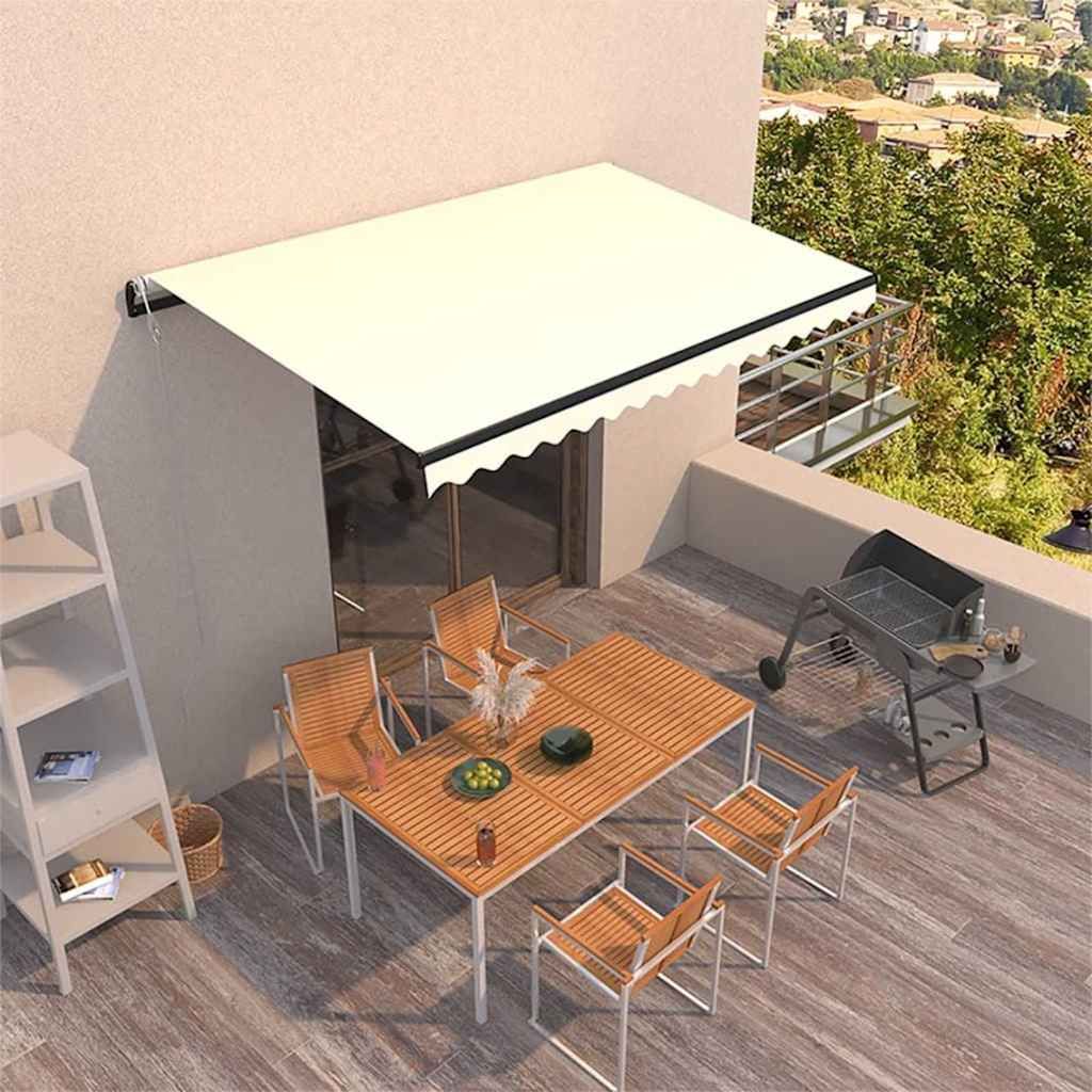 Tenda da Sole Retrattile Automatica 450x350 cm Crema vidaXL