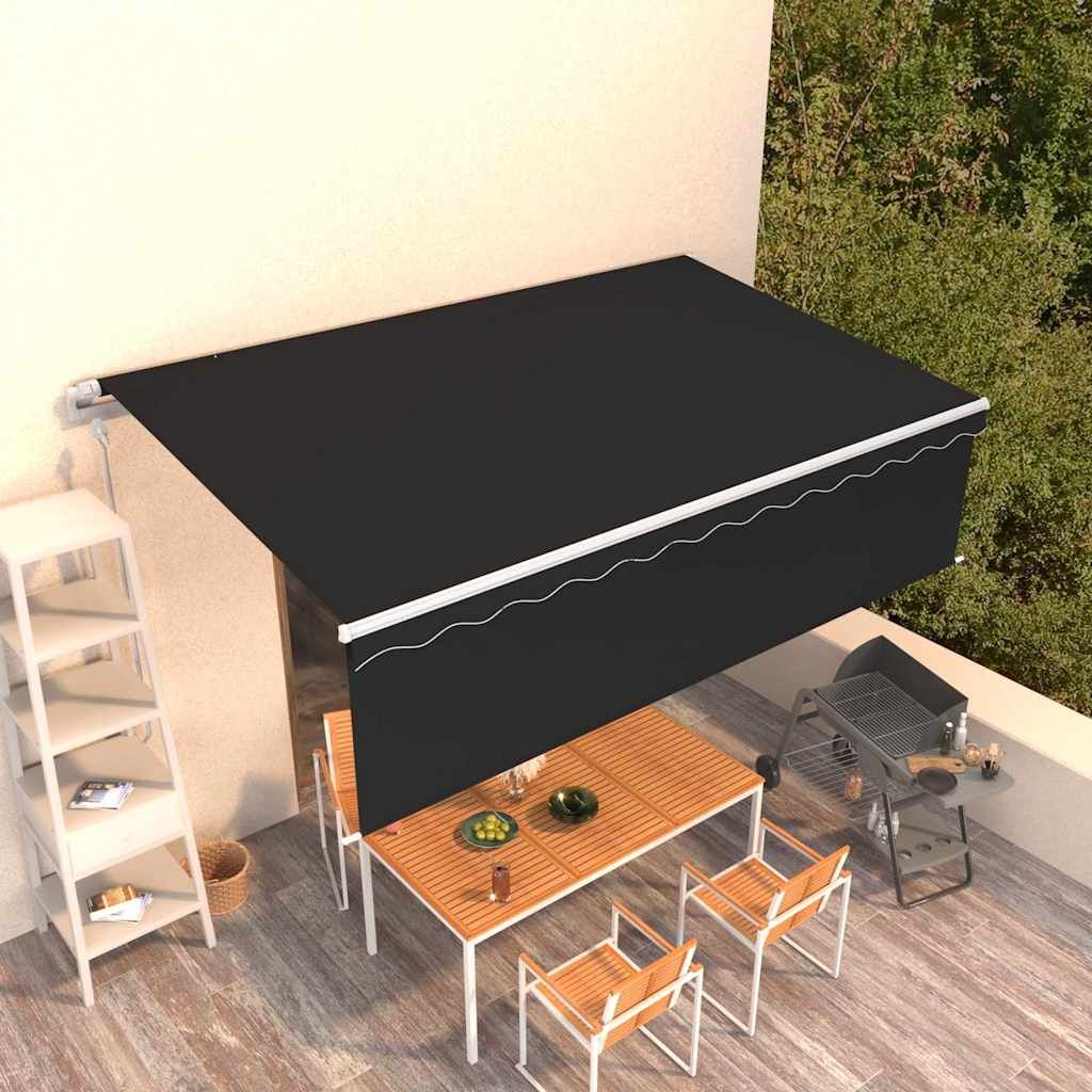Tenda Sole Retrattile Automatica Parasole 5x3 m Antracite vidaXL