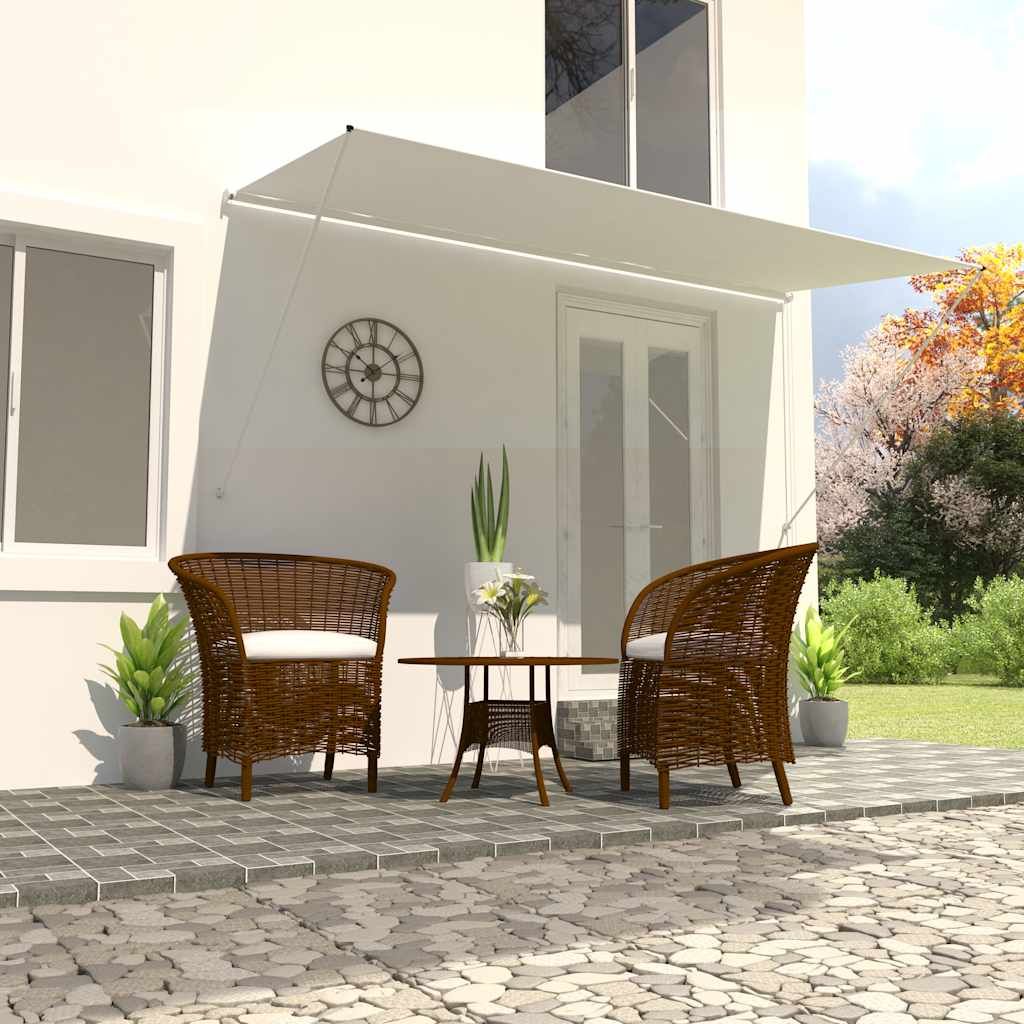 Tenda da Sole Retrattile 400x150 cm Crema vidaXL