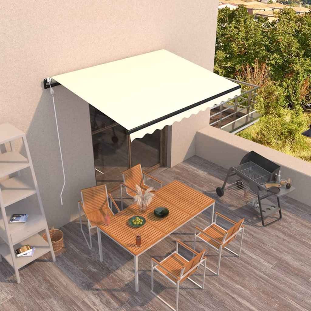 Tenda da Sole Retrattile Automatica 400x300 cm Crema vidaXL