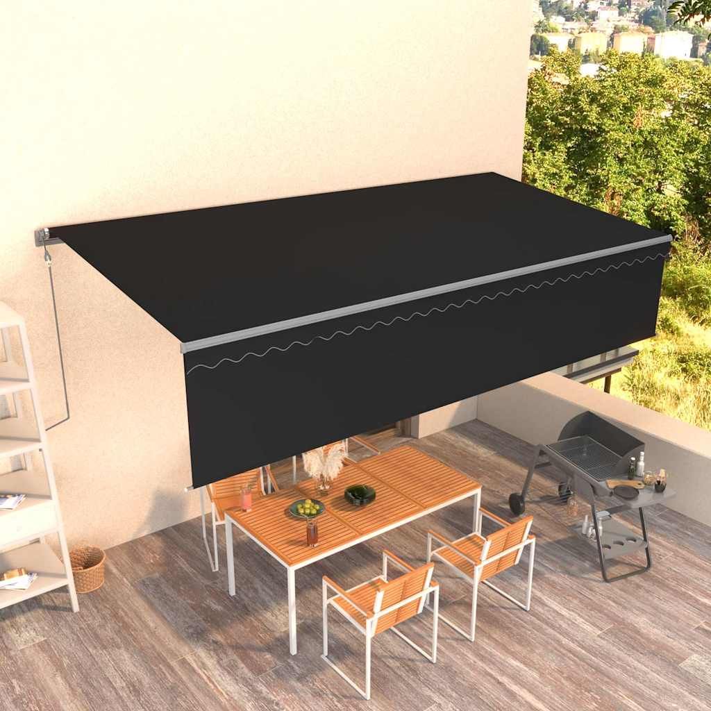 Tenda da Sole Retrattile Automatica con Parasole 6x3m Antracite vidaXL